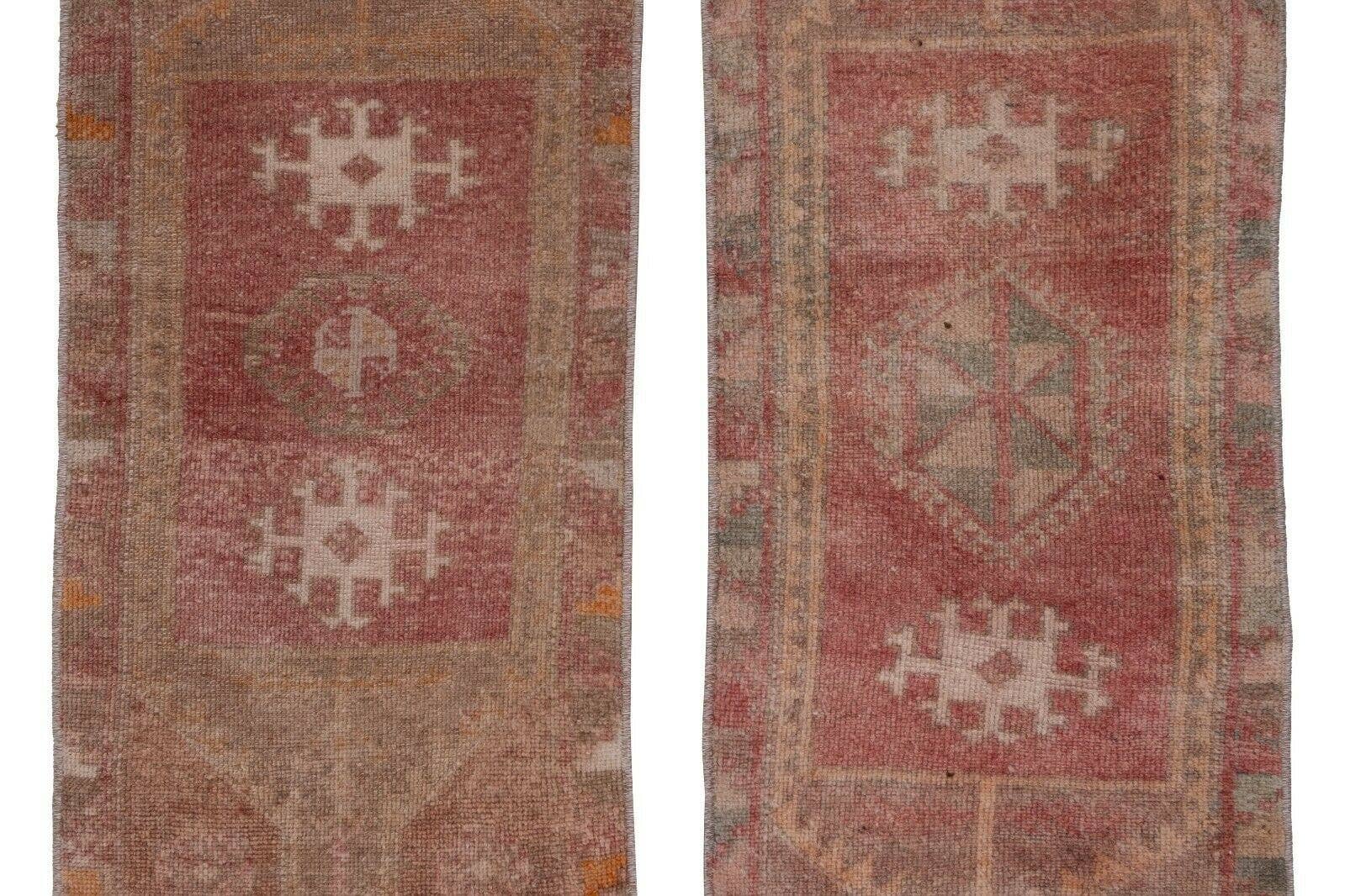Vintage Turkish Yastik Rugs Set of 2 | 17'' x 40''