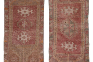 Vintage Turkish Yastik Rugs Set of 2 | 17'' x 40''