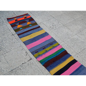 Vintage Turkish Kilim Runner 1'7'' x 8'2''