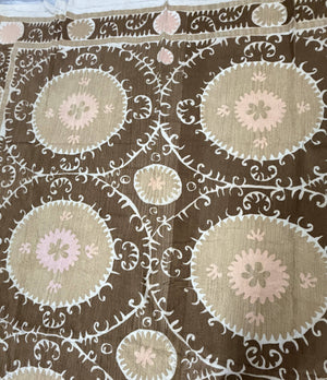 Hand-Embroidered Suzani Wall Hanging & Bedspread 7'5'' x 12'2''