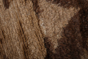 Vintage Checkered Turkish Shaggy Tulu Rug 28'' x 54''