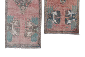 Vintage Oushak Yastik Rugs Set of 2 | 18'' x 38''