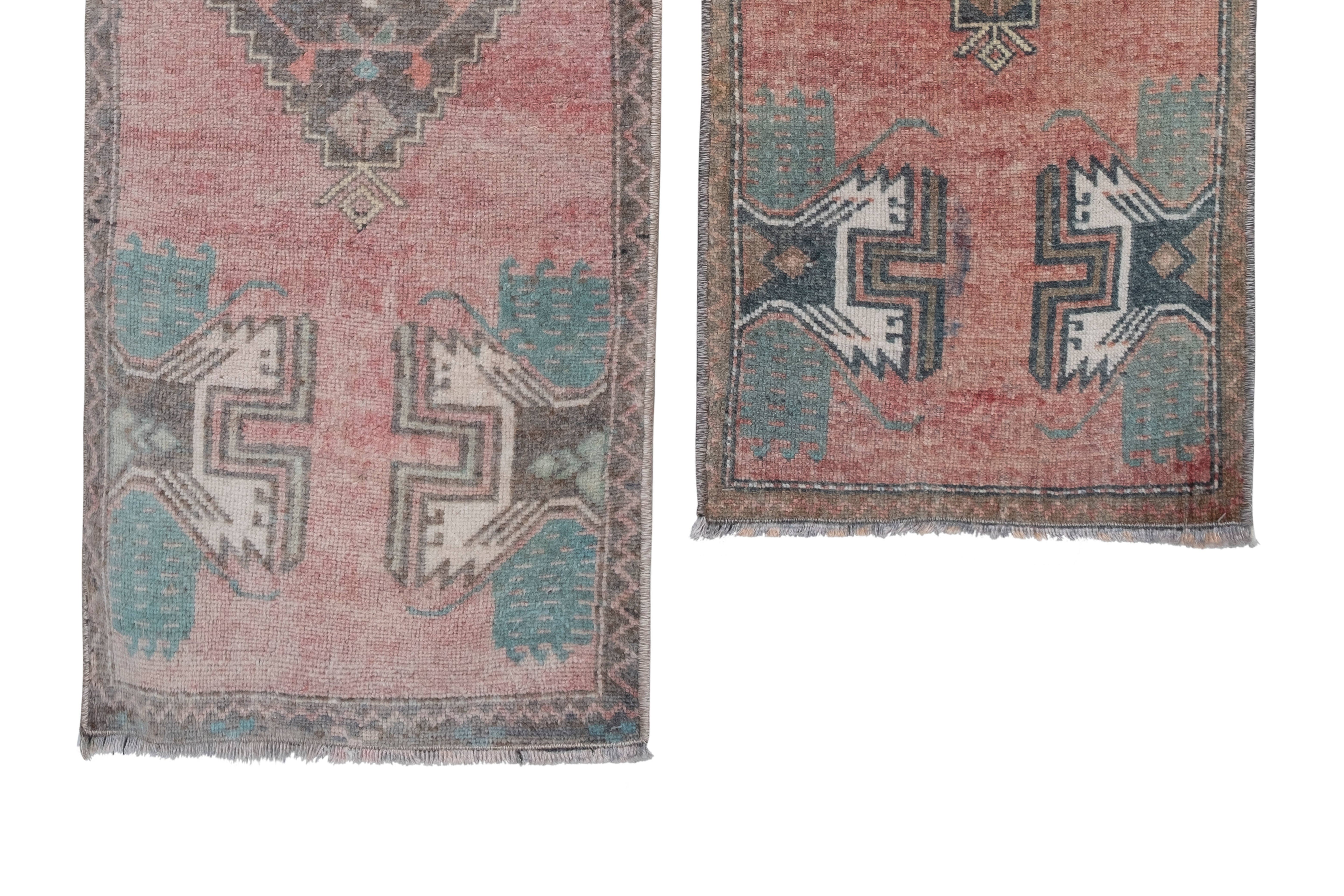 Vintage Oushak Yastik Rugs Set of 2 | 18'' x 38''