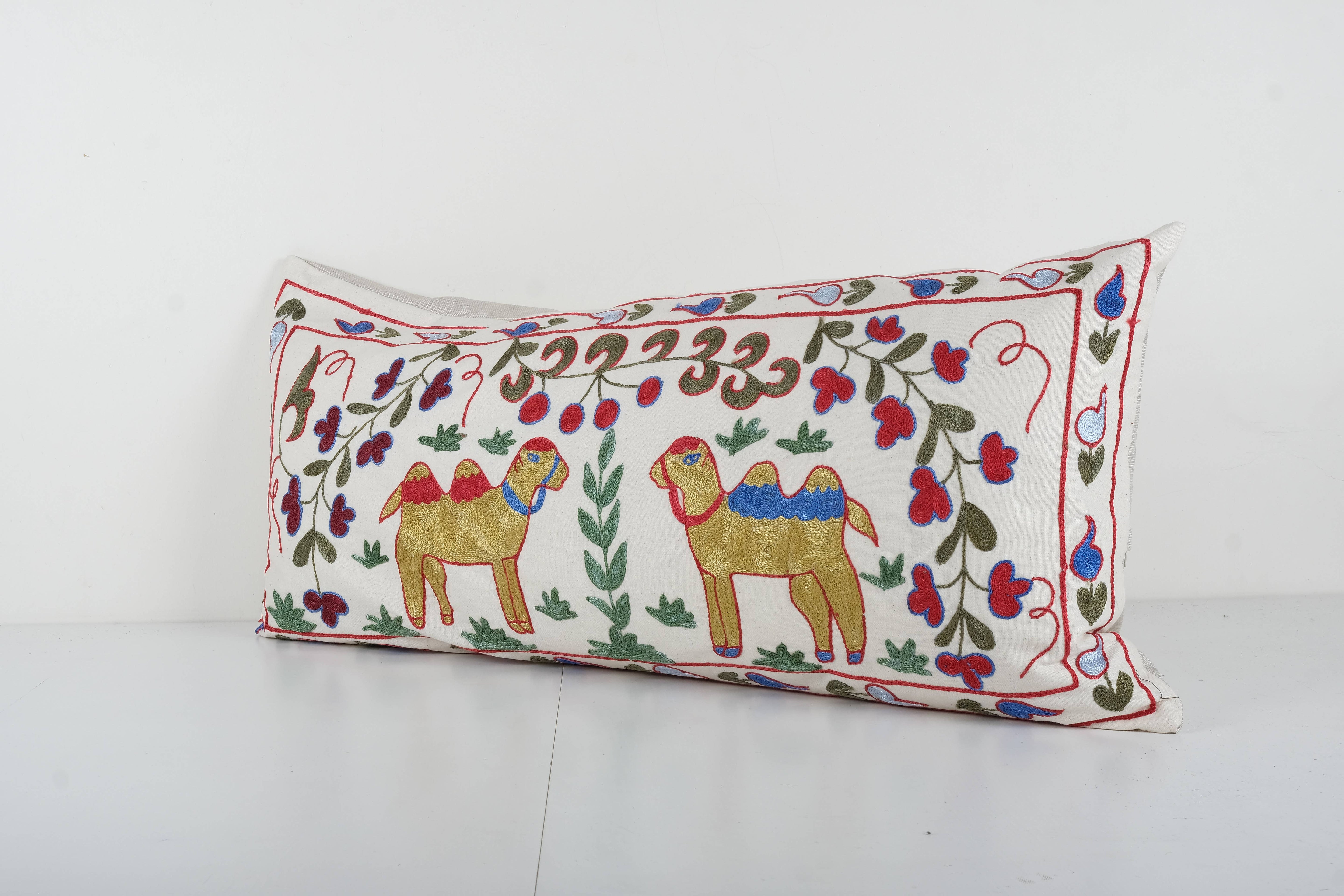 Camel Suzani Bedding Pillow Cover | 18'' x 38''