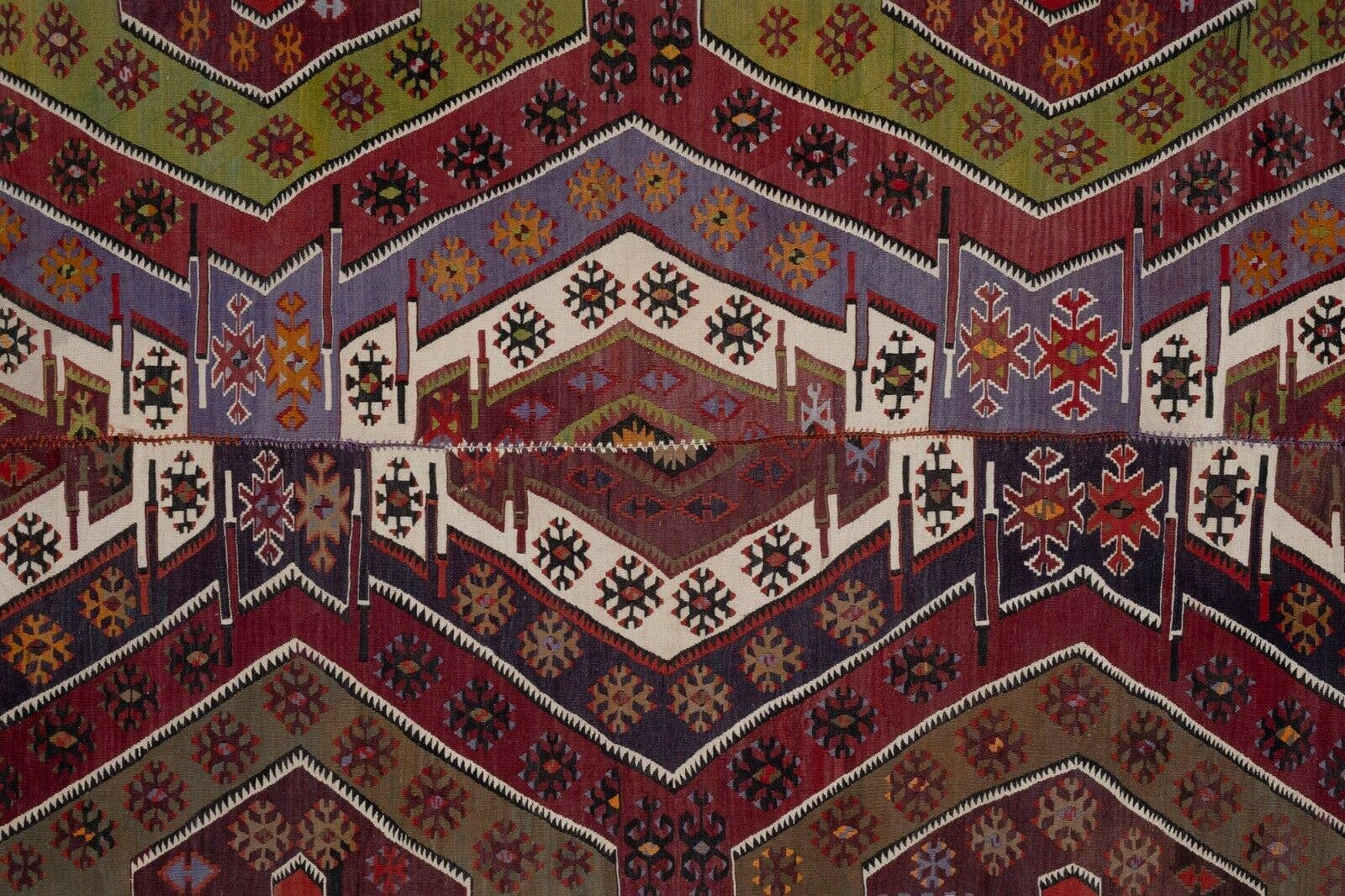 Vintage Turkish Kilim Runner 2'6'' x 12'6''
