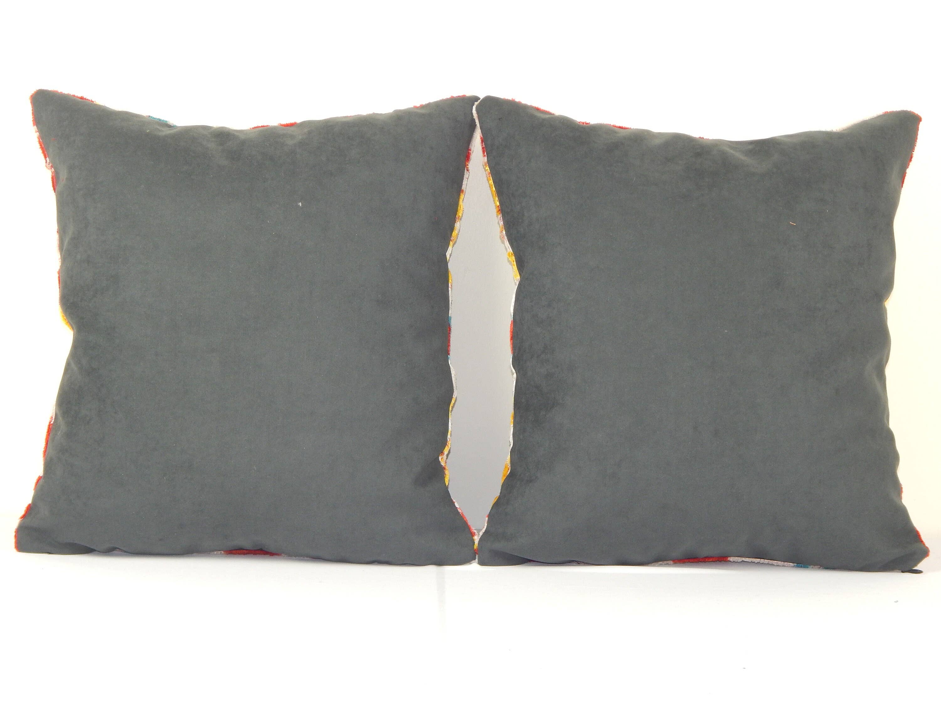 Silk Ikat Velvet Pillow Cover Set of 2 | 16'' x 16''