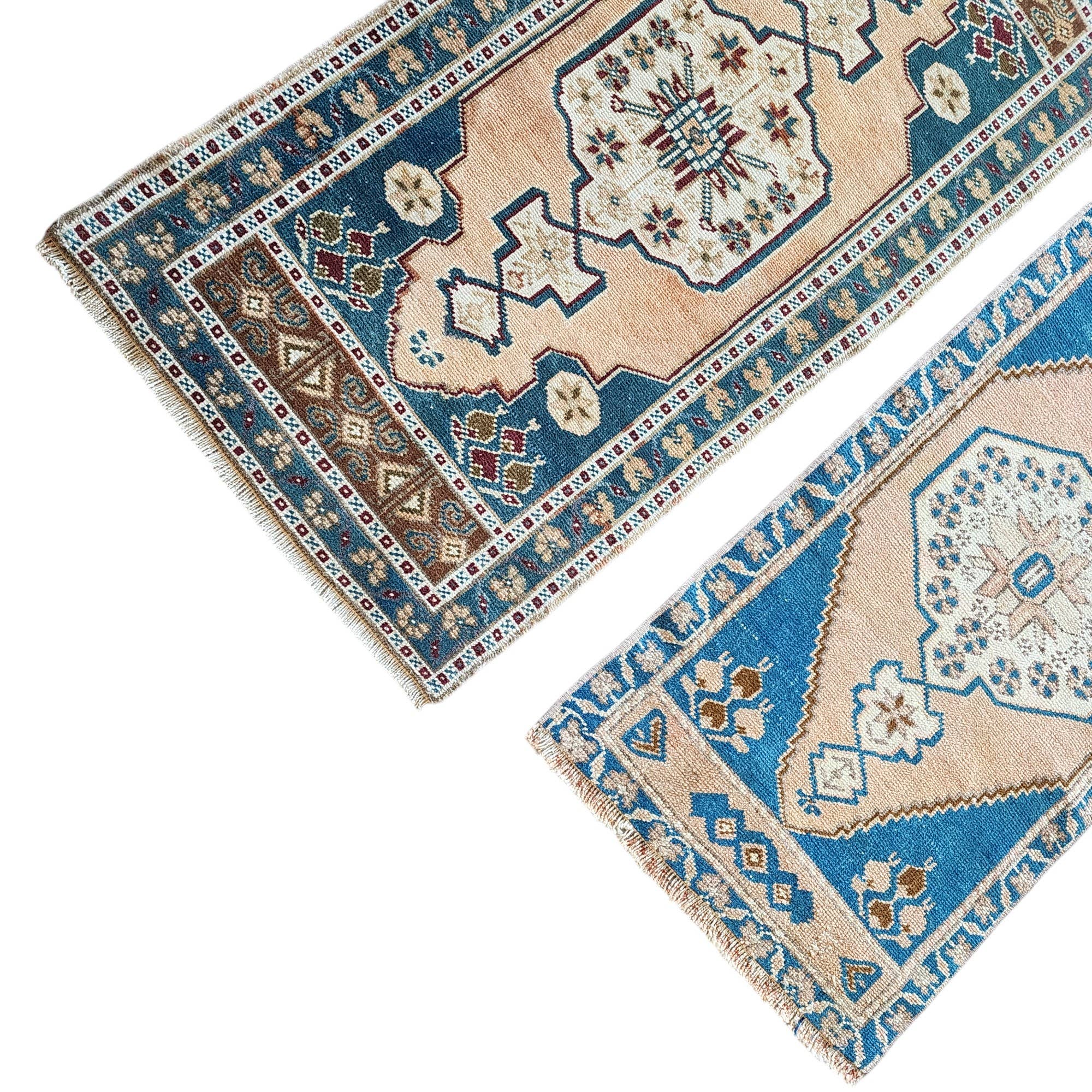 Vintage Turkish Yastik Rugs Set of 2 | 22'' x 42''