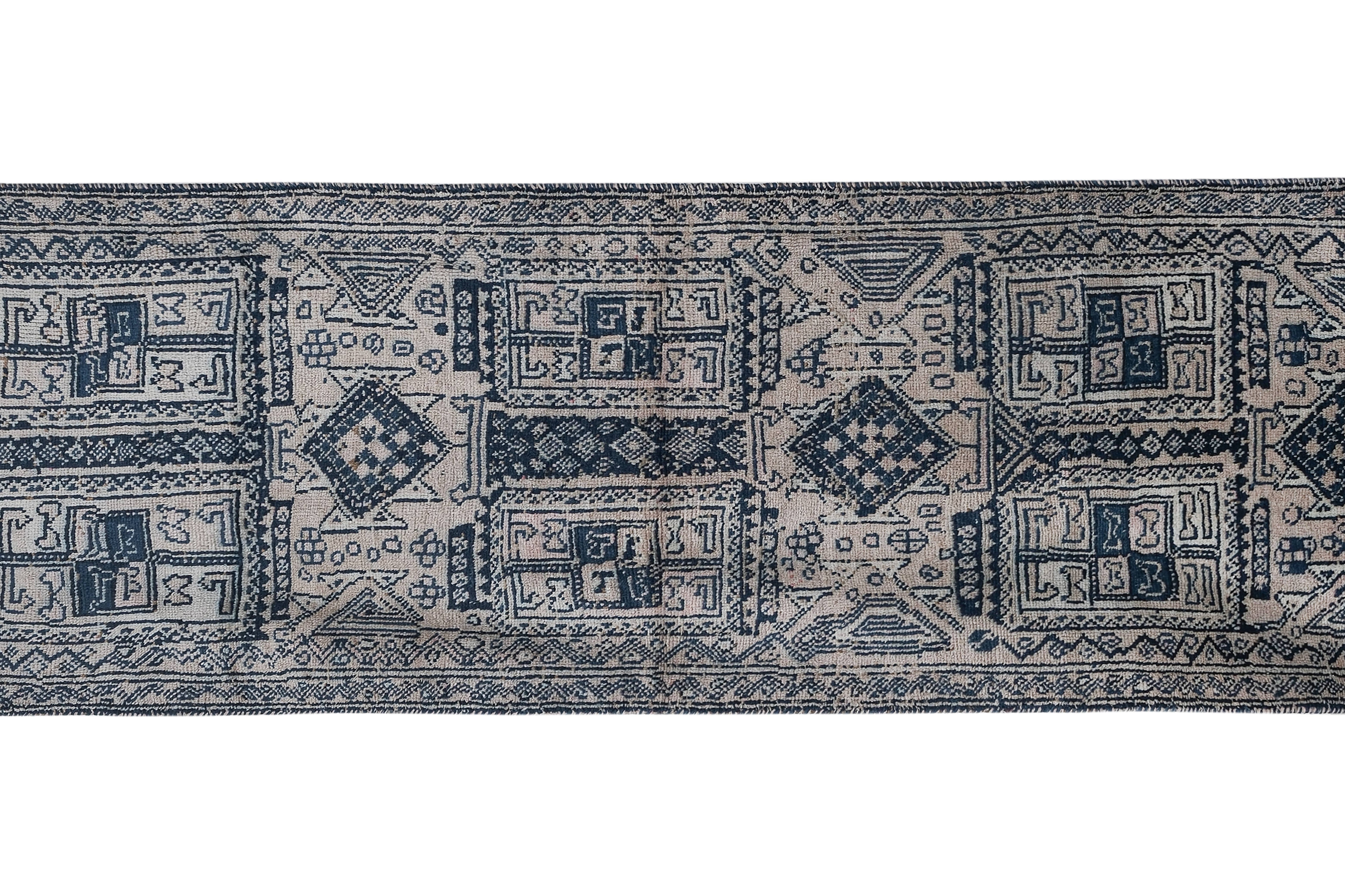 Vintage Herki Runner Rug 3'6'' x 10'4''