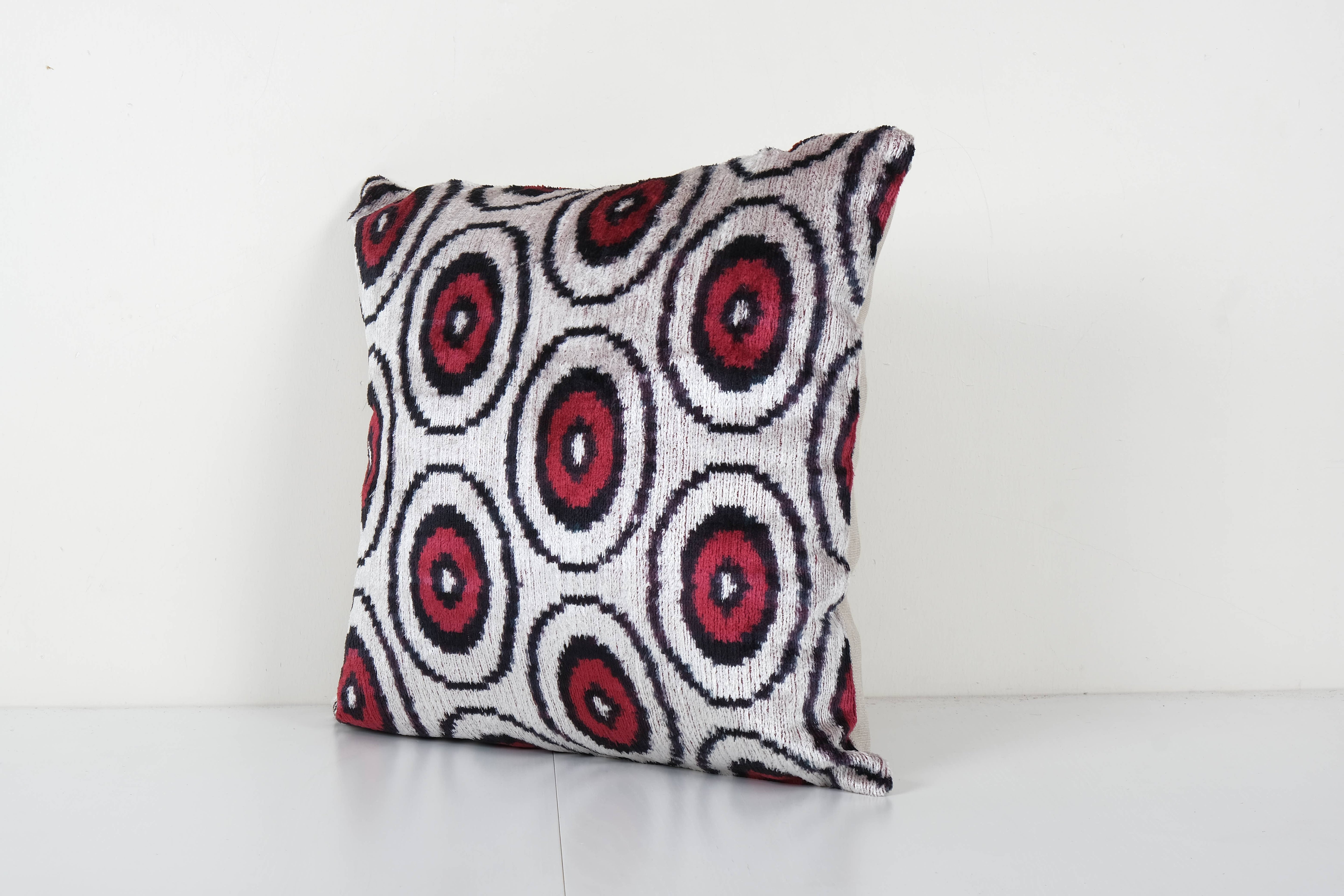 Silk Ikat Velvet Pillow Cover | 18'' x 18''