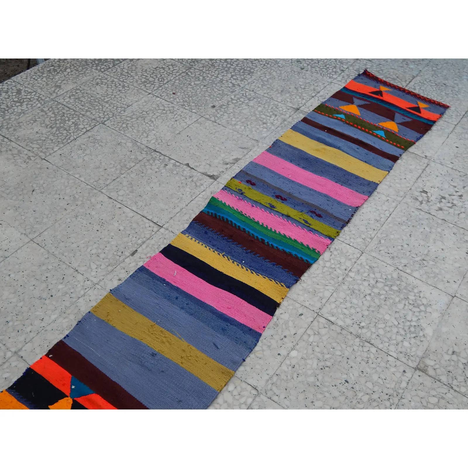 Vintage Turkish Kilim Runner 1'7'' x 8'2''