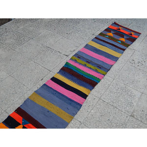 Vintage Turkish Kilim Runner 1'7'' x 8'2''