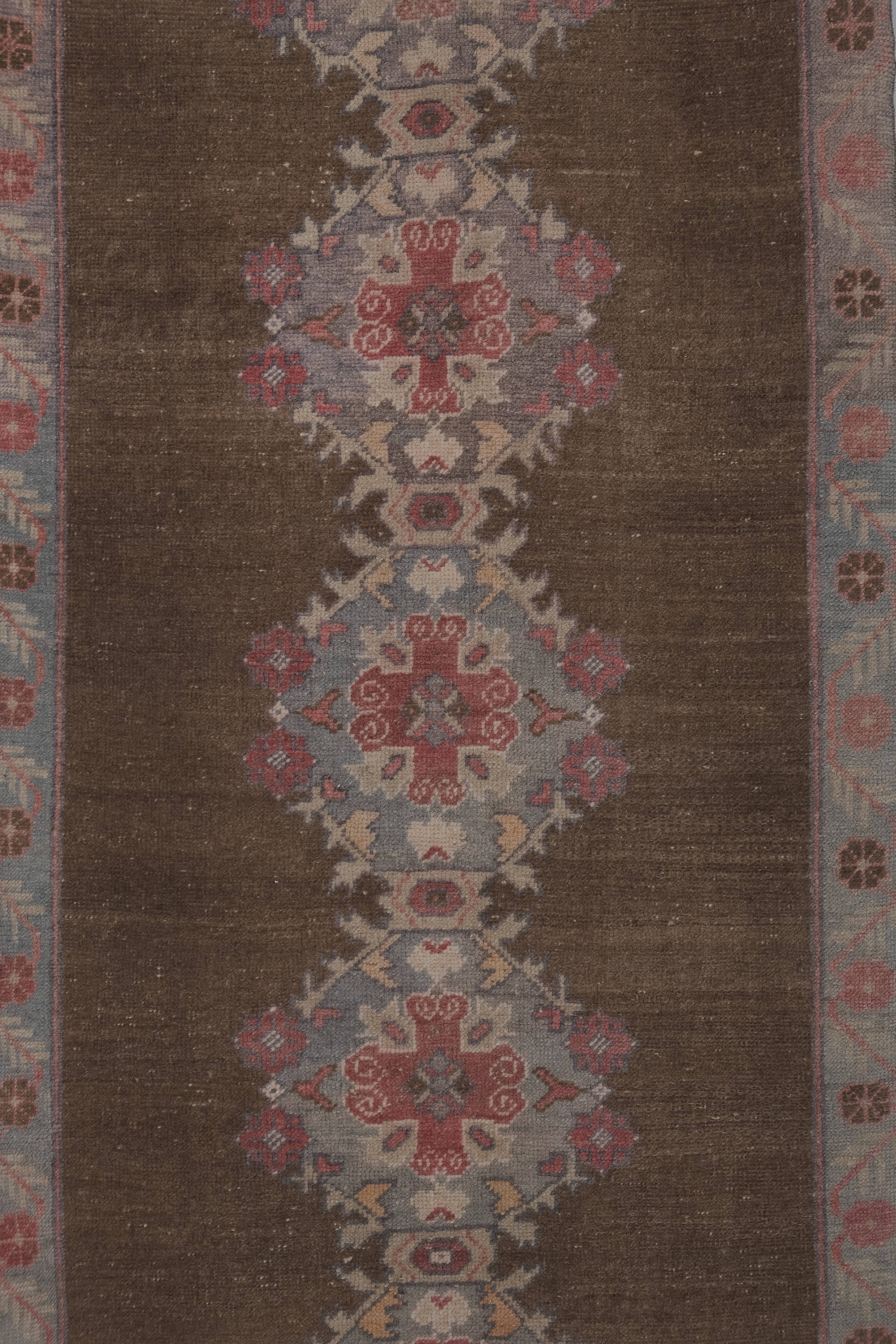 Vintage Turkish Karapinar Runner Rug 3'8'' x 8'11''
