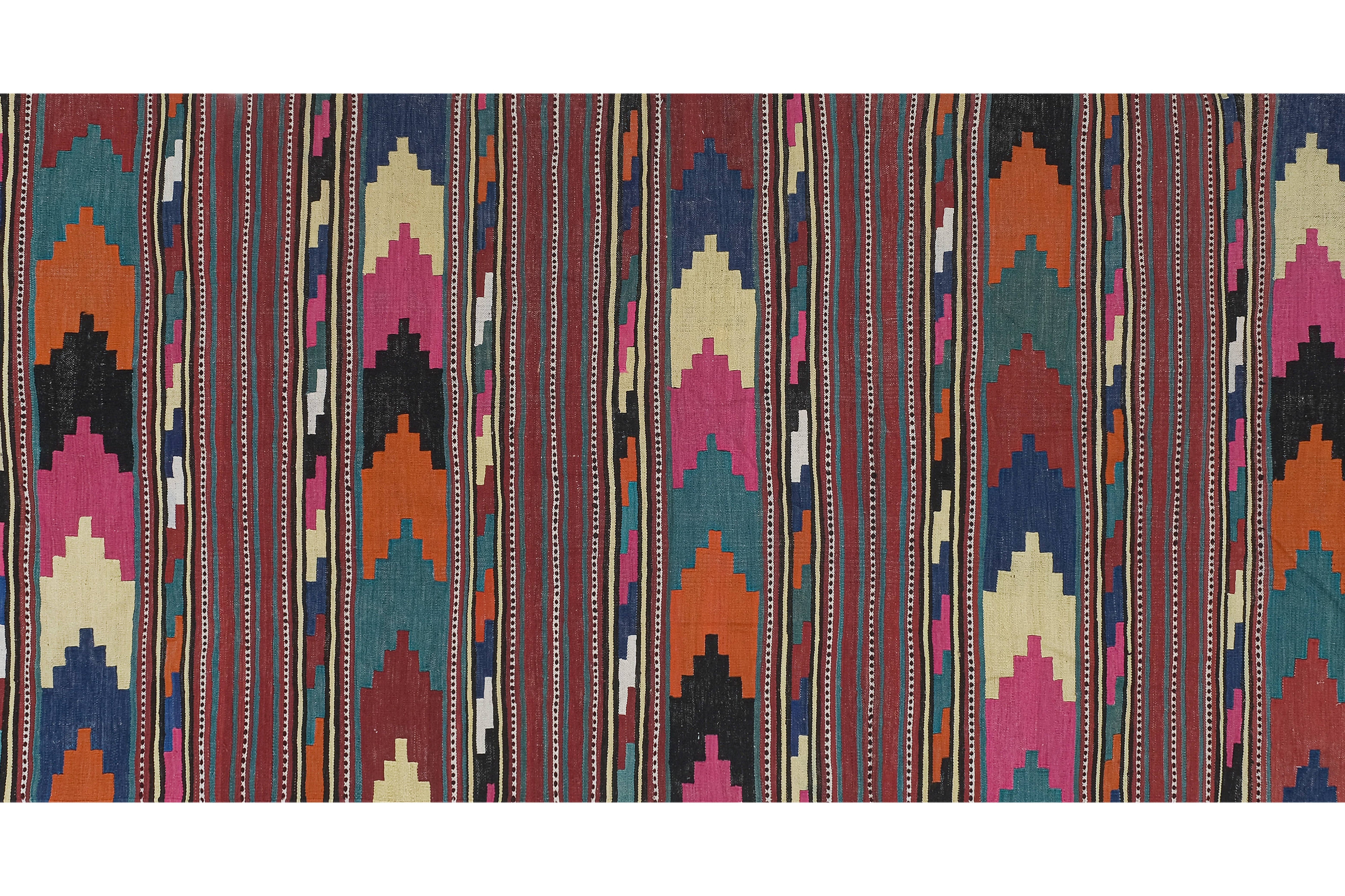 Vintage Turkish Kilim Rug 5'1'' x 11'11''