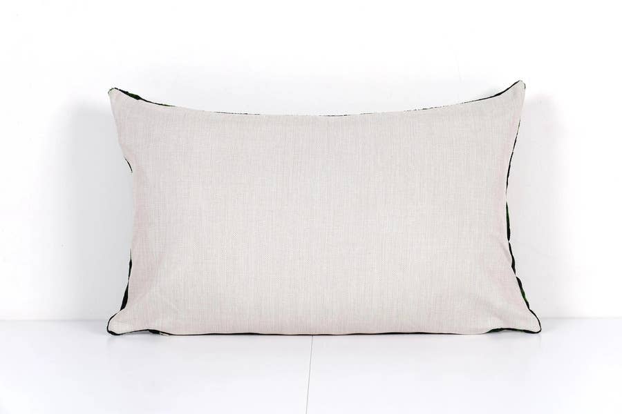 Zebra Silk Ikat Velvet Pillow Cover | 16'' x 24''