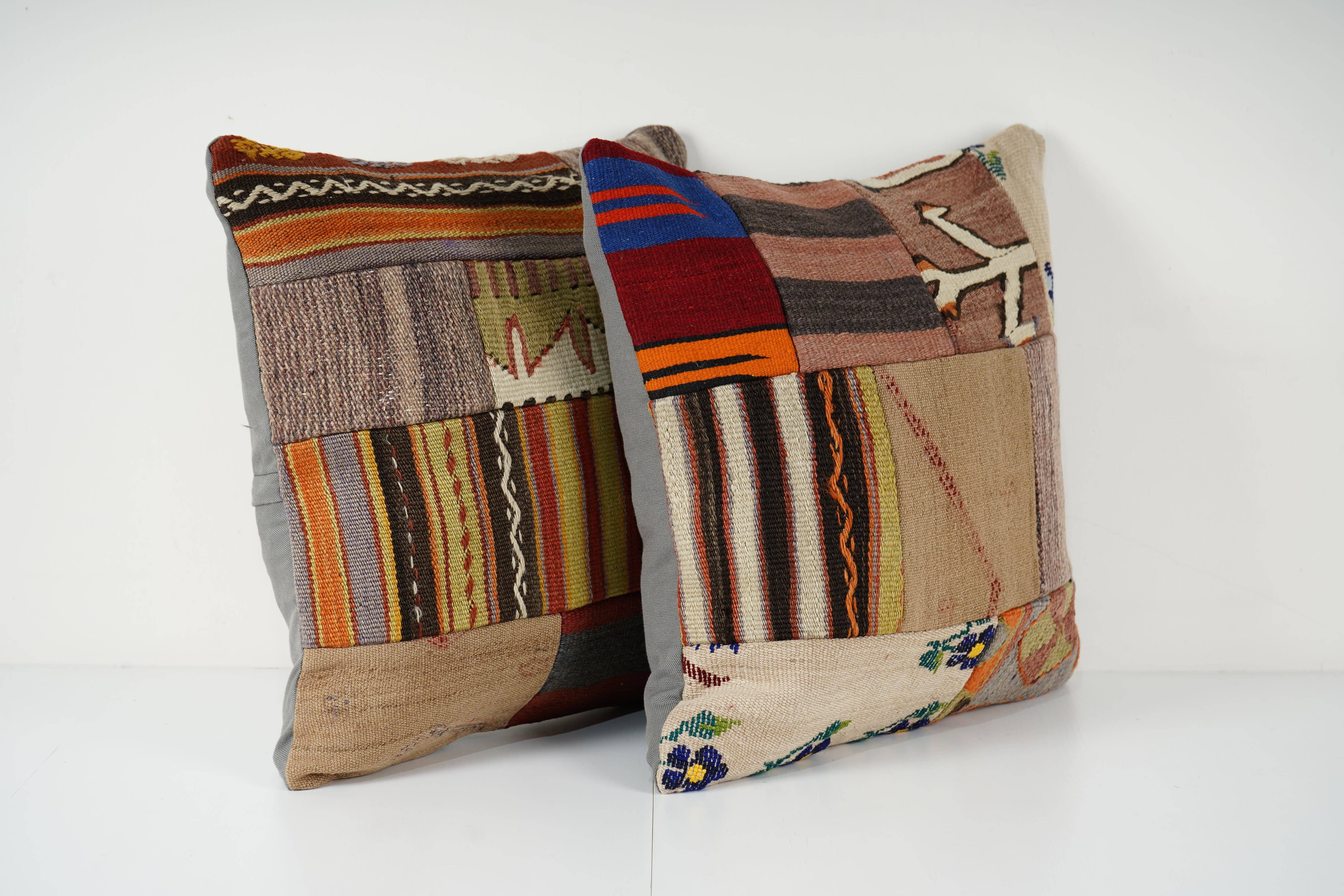 Kilim Patchwork Pillow Cover Set of 2 | 20'' x 20''