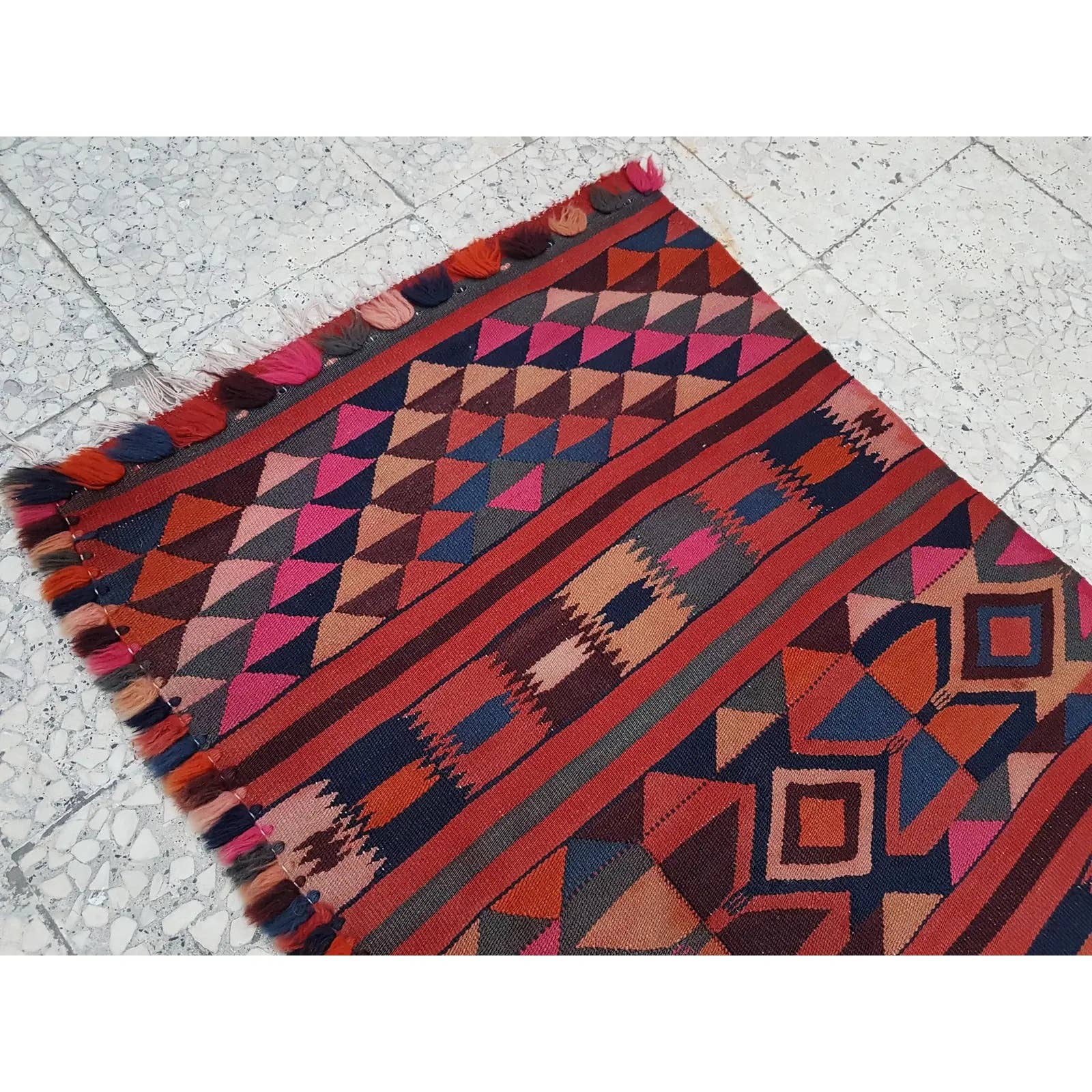 Vintage Turkish Kilim Runner 2'4'' x 8'4''