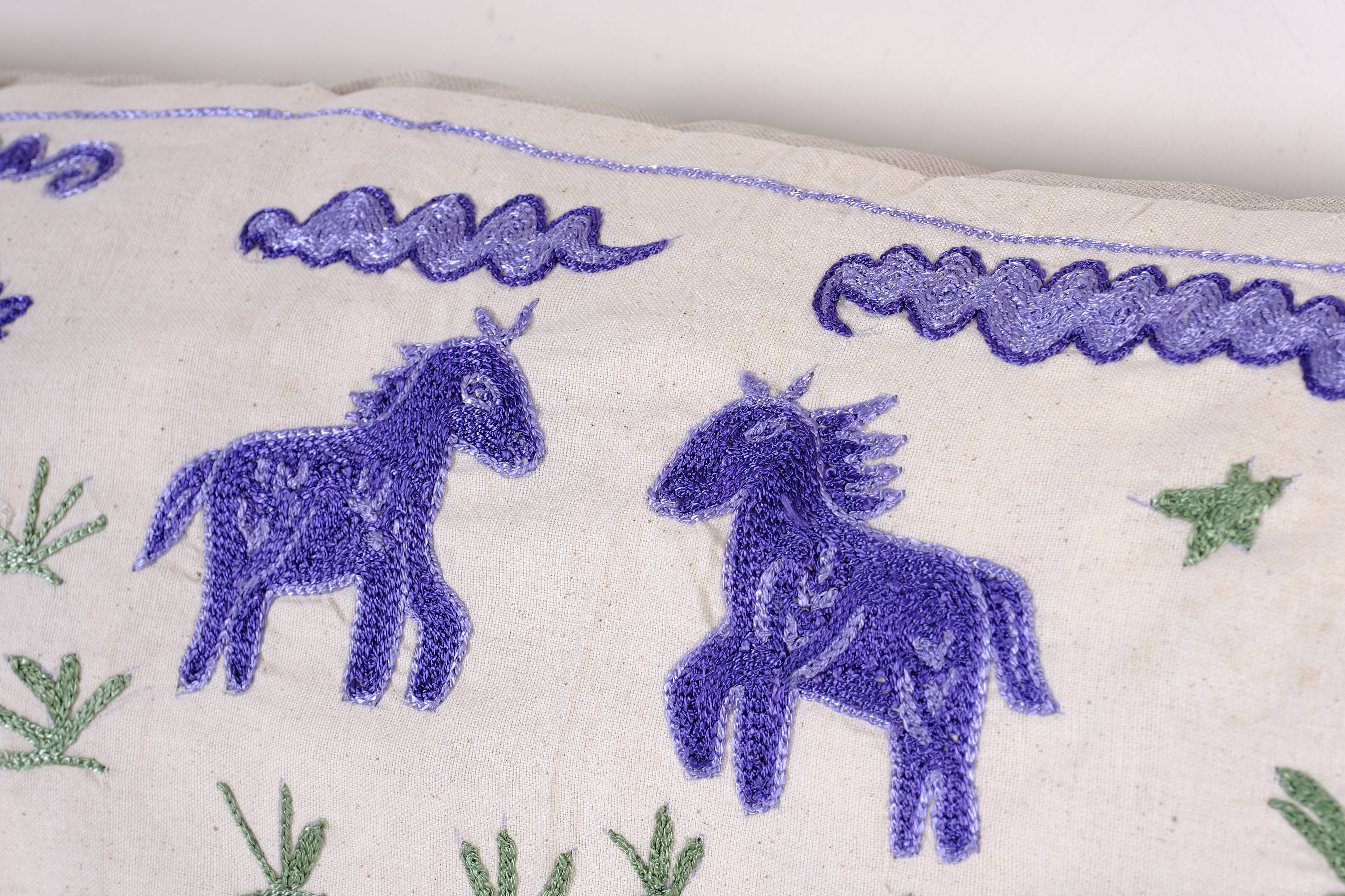 Horse Suzani Bedding Pillow Cover | 18'' x 57''