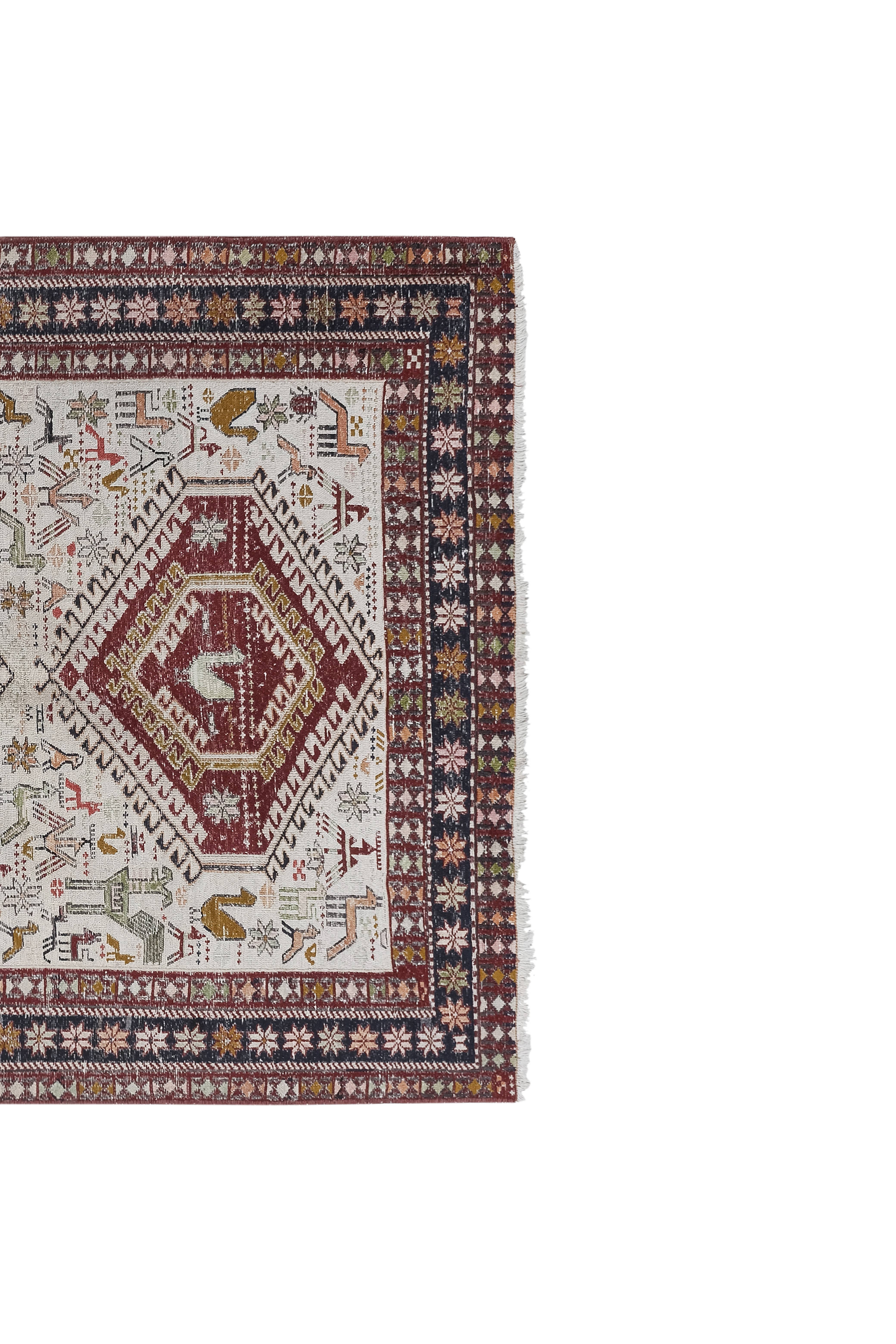 Vintage Turkish Soumac Kilim Rug 3'6'' x 6'1''