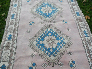 Vintage Turkish Kars Oushak Rug 5'1'' x 6'3''