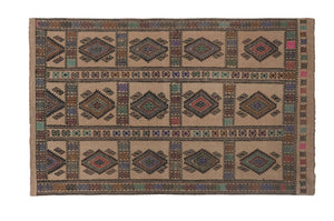 Vintage Turkish Kilim Rug 4'11'' x 7'3''