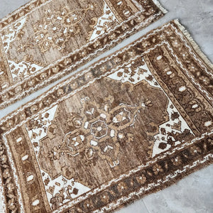 Vintage Turkish Yastik Rug Set of 2 | 1'9'' x 2'11'' & 1'9'' x 2'11''