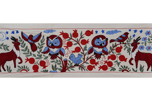 Owl Suzani Table Runner | 18'' x 55''