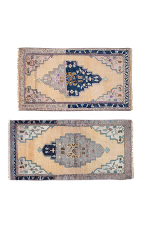 Vintage Turkish Yastik Rugs Set of 2 | 20'' x 39''