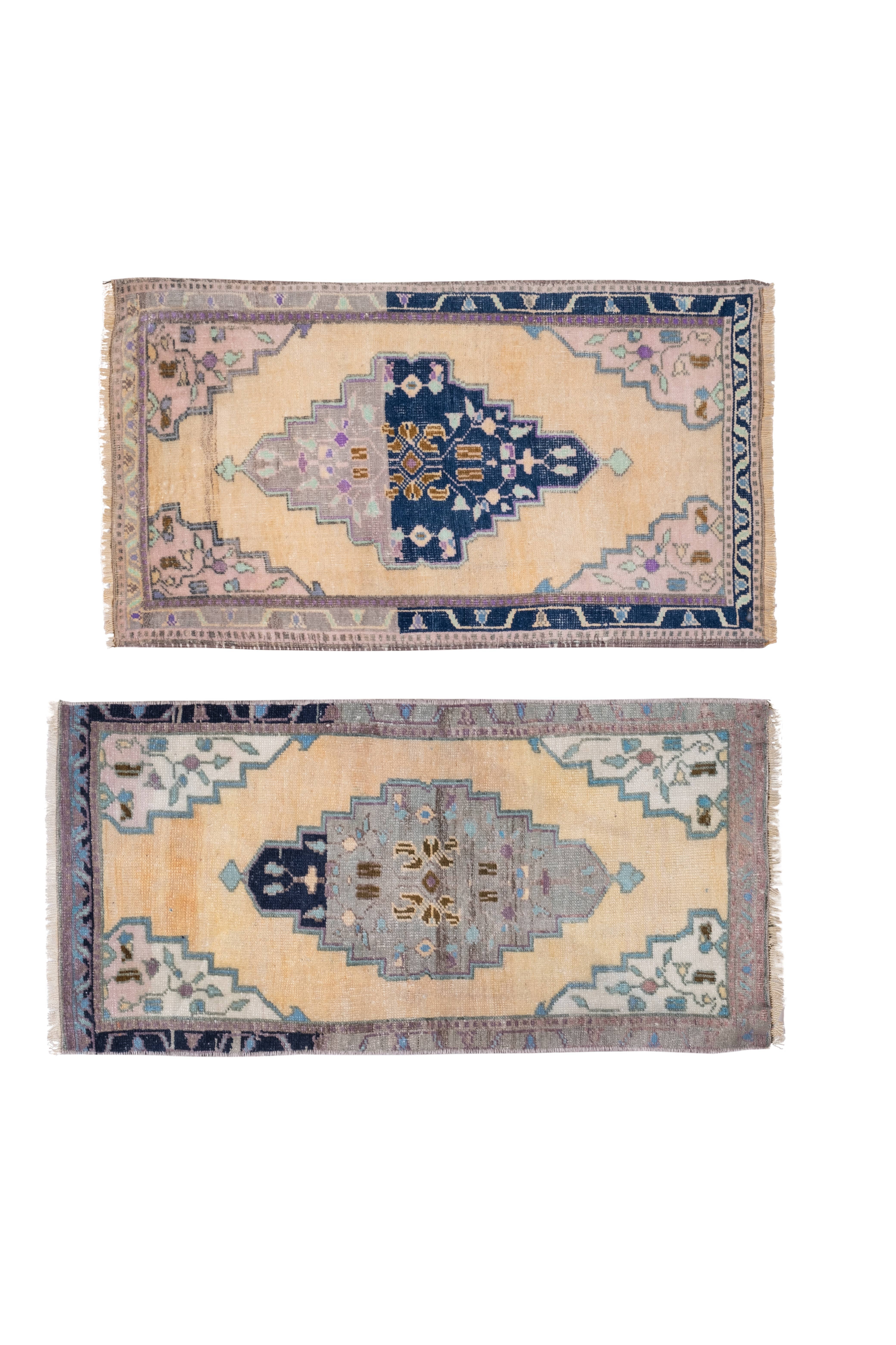 Vintage Turkish Yastik Rugs Set of 2 | 20'' x 39''