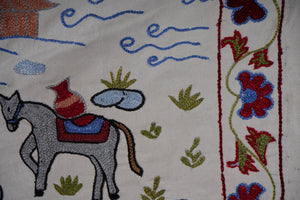 Hand-Embroidered Suzani Table Runner 1'8'' x 6'3''