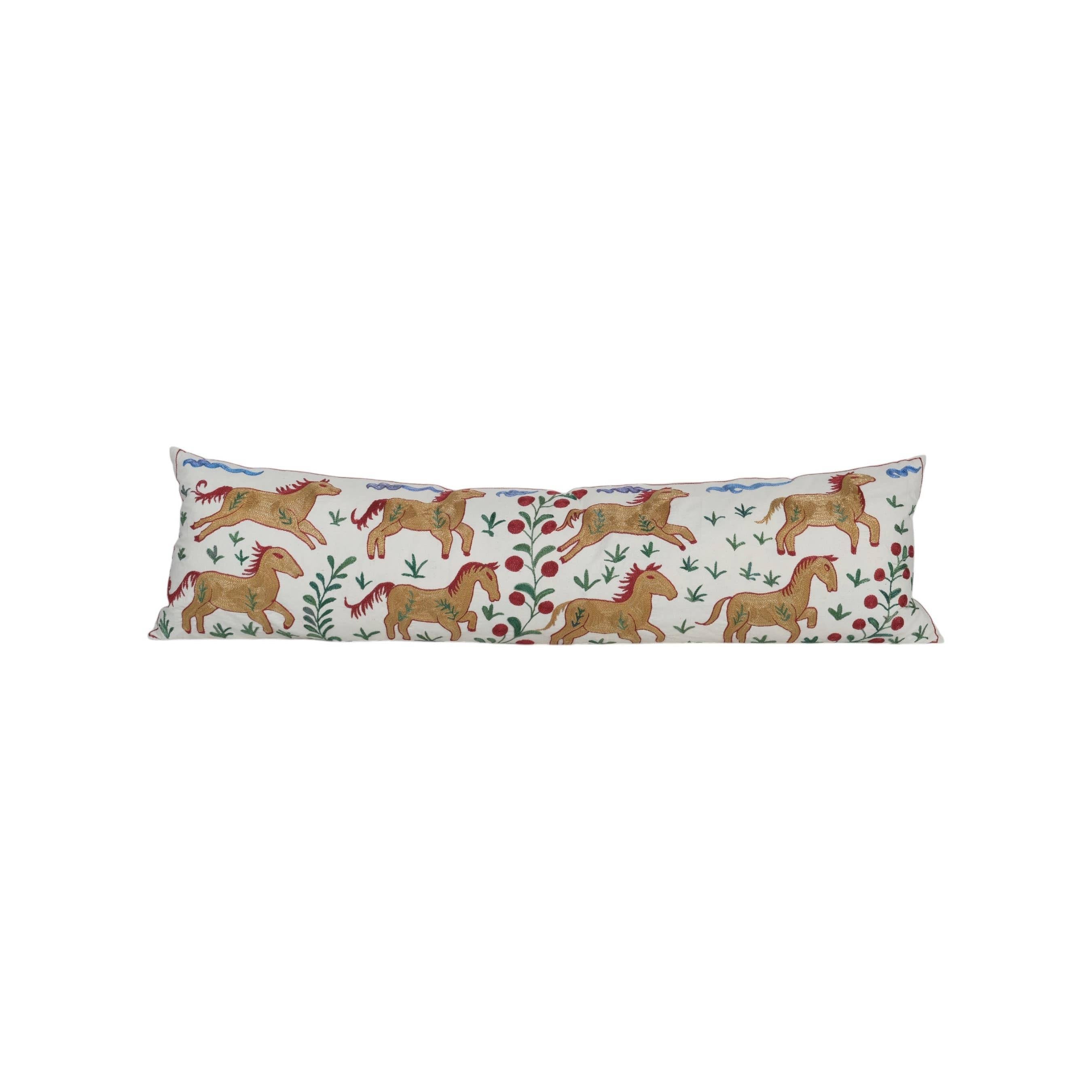 Horse Suzani Bedding Pillow Cover | 1'6'' x 5'1''