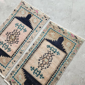 Vintage Turkish Yastik Rugs Set of 2 | 18'' x 34''