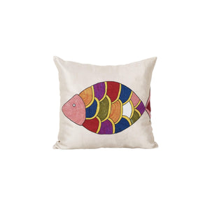 Fish Silk Suzani Pillow Cover | 19'' x 19''