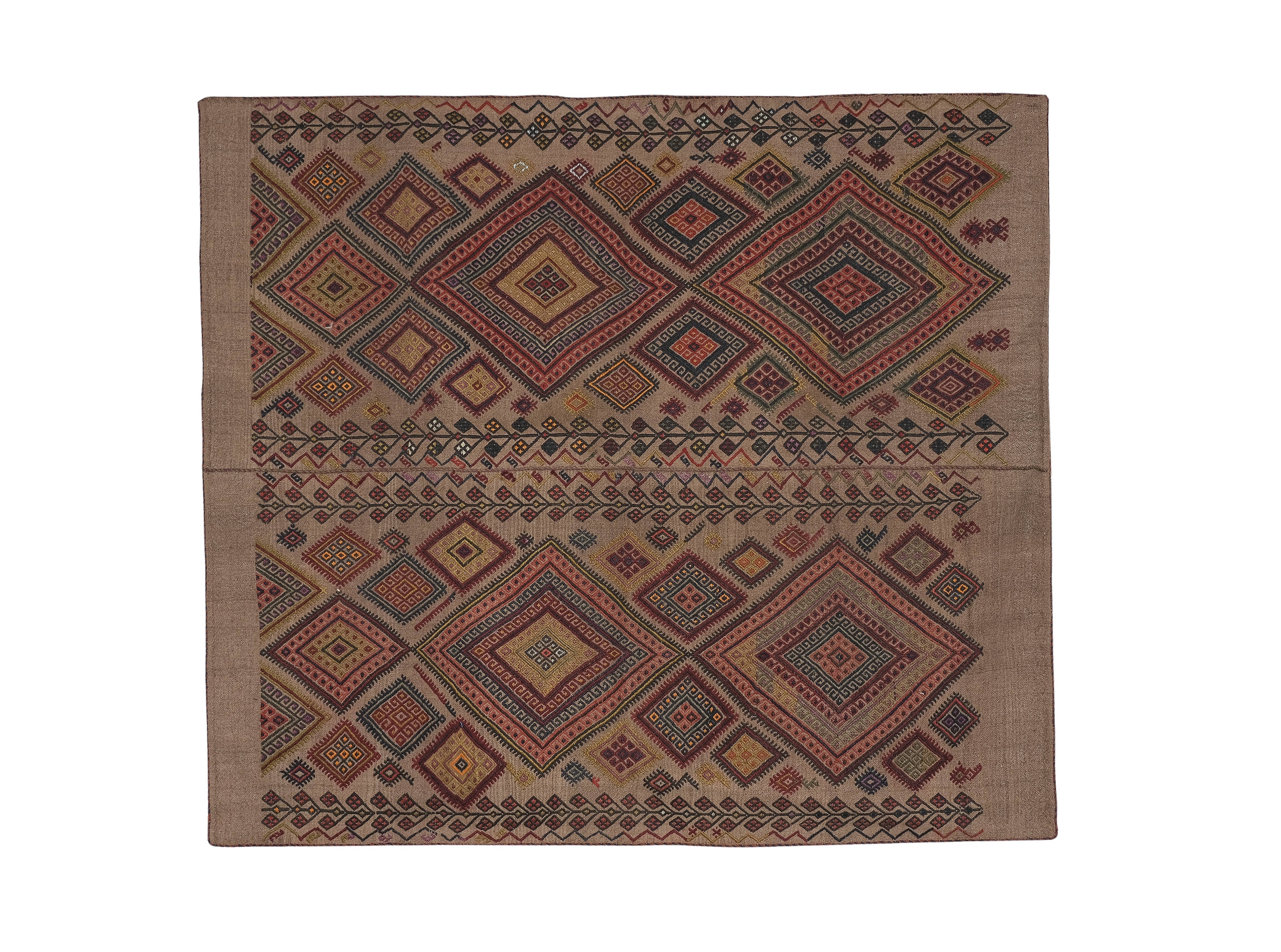 Vintage Turkish Kilim Rug 5'9'' x 6'8''