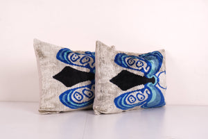 Butterfly Silk Ikat Velvet Pillow Cover | 16'' x 24''