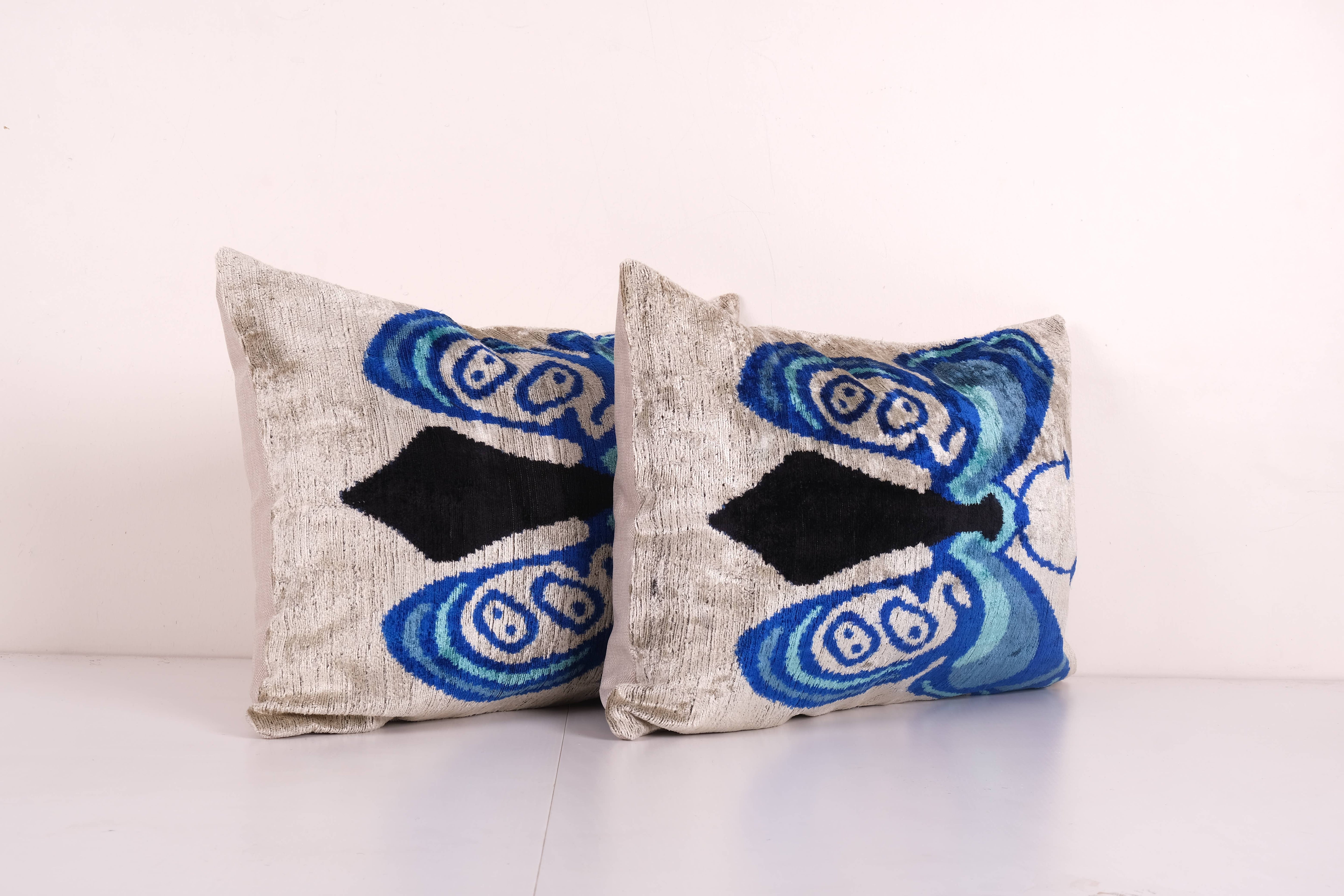 Butterfly Silk Ikat Velvet Pillow Cover | 16'' x 24''
