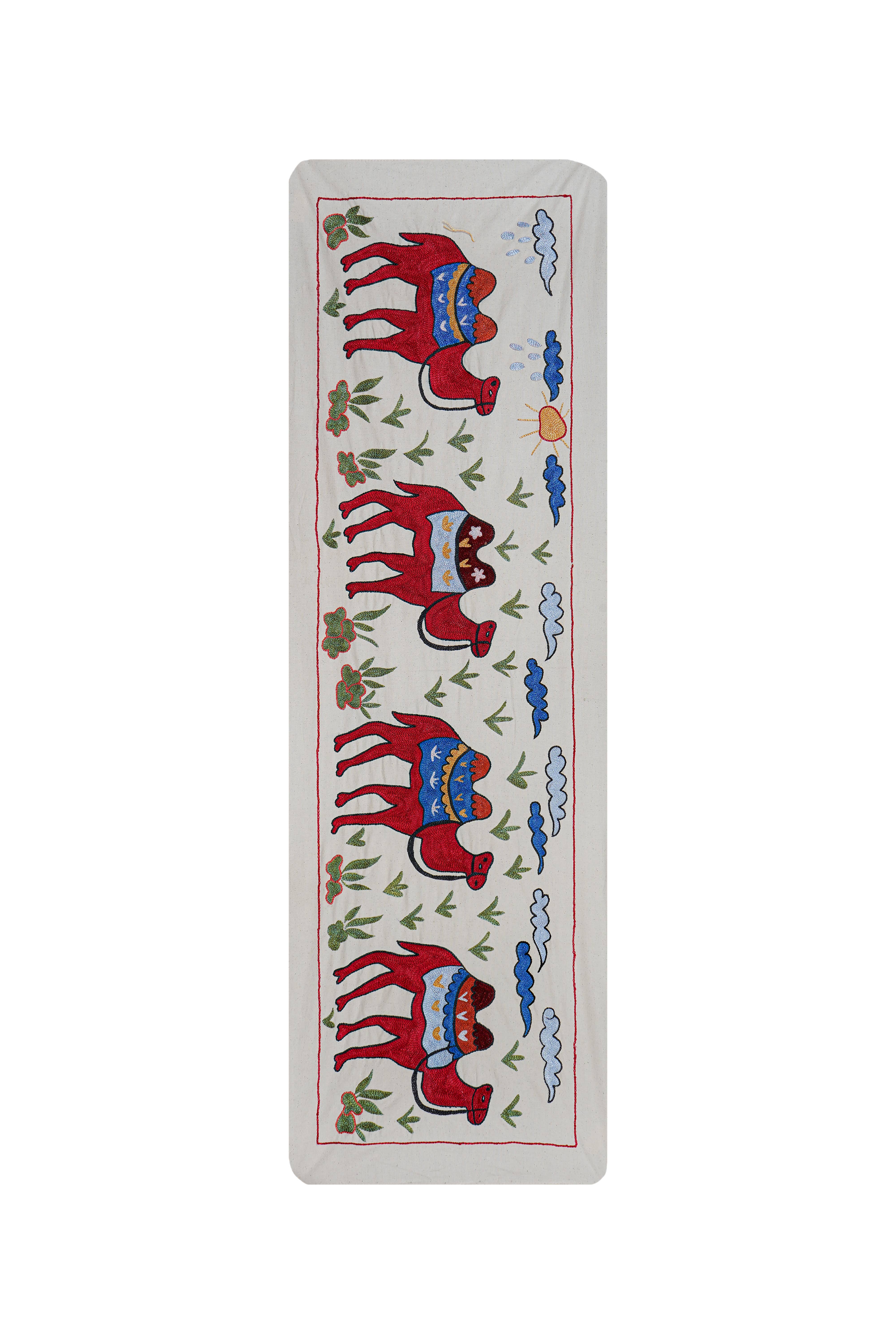 Suzani Wall Hanging & Tablecloth | 19'' x 57''