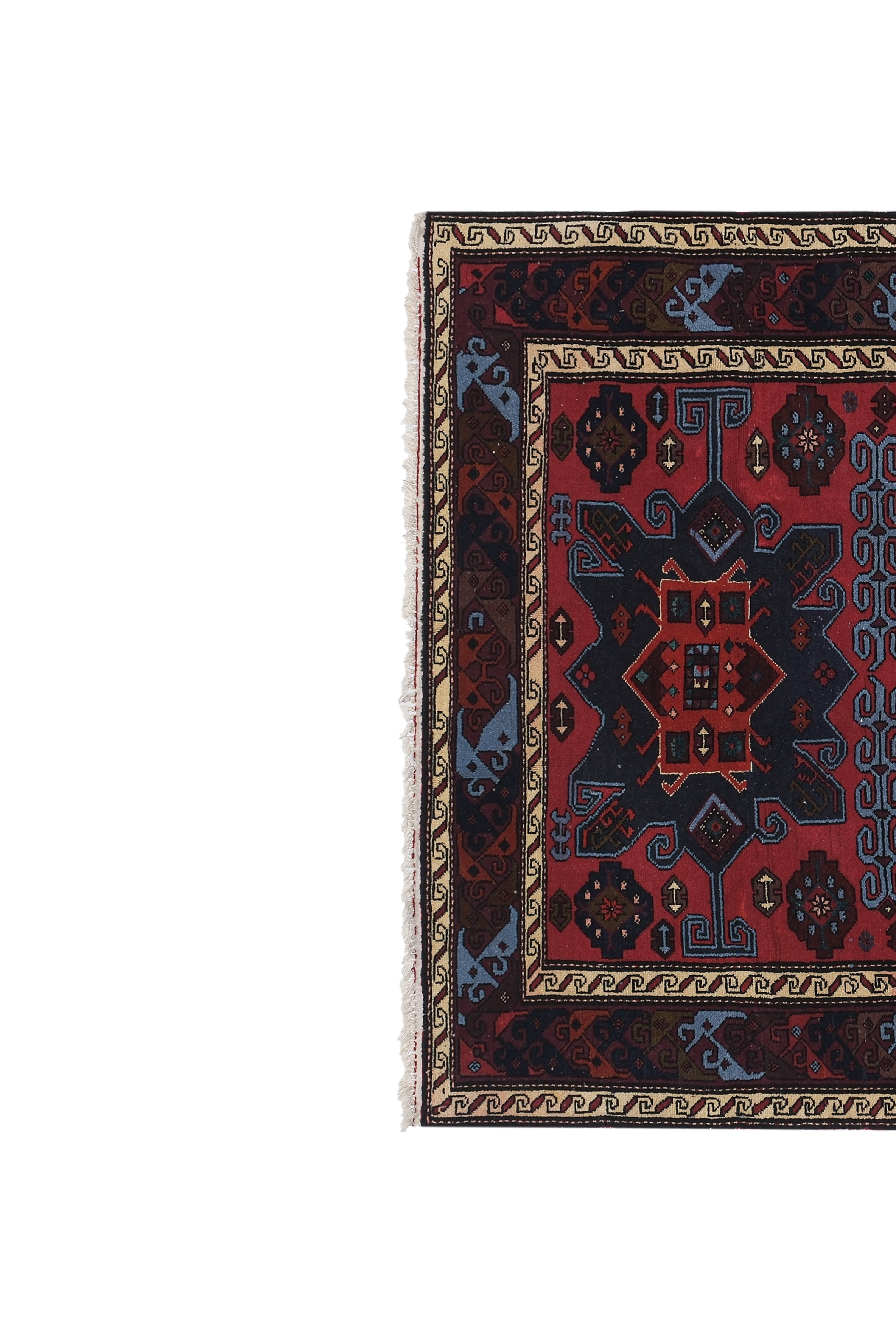 Vintage Caucasian Rug 4'3'' x 5'7''