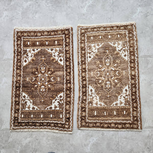 Vintage Turkish Yastik Rugs Set of 2 | 21'' x 34''