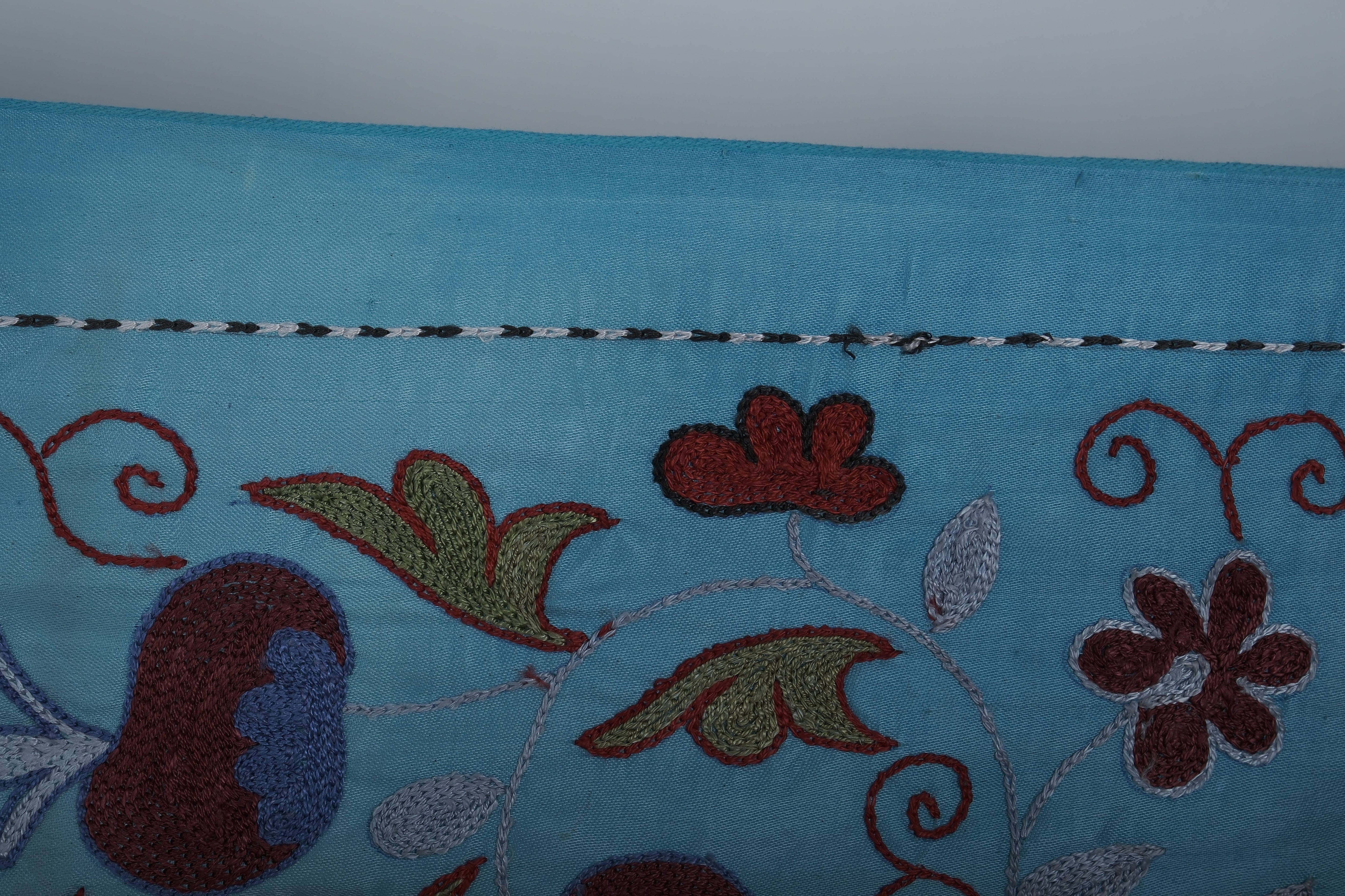 Hand-Embroidered Suzani Wall Hanging & Bedspread 1'9'' x 6'3''