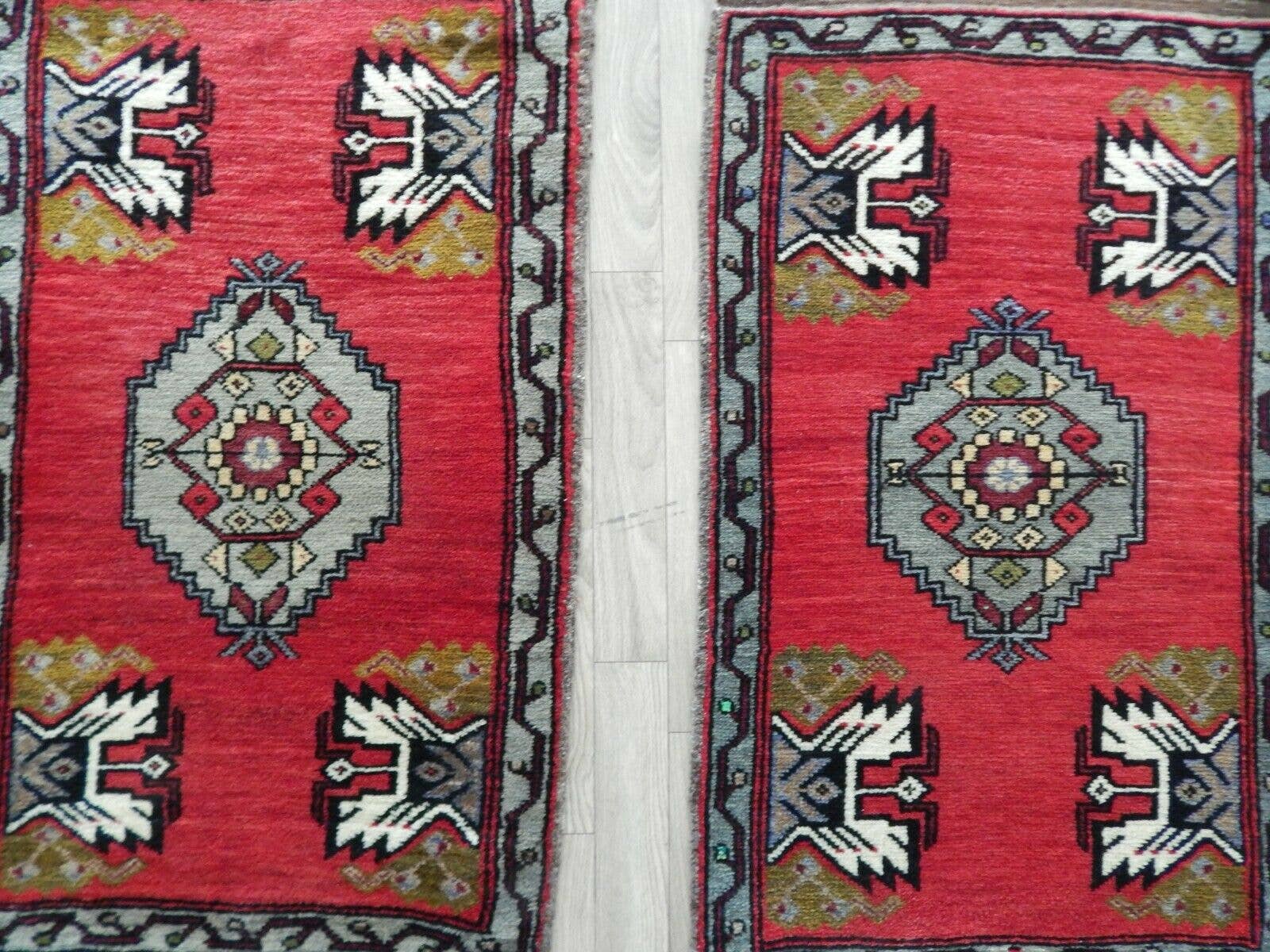 Vintage Turkish Yastik Rugs Set of 2 | 21'' x 34''