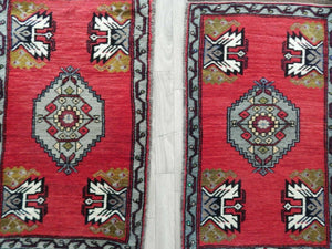 Vintage Turkish Yastik Rugs Set of 2 | 21'' x 34''
