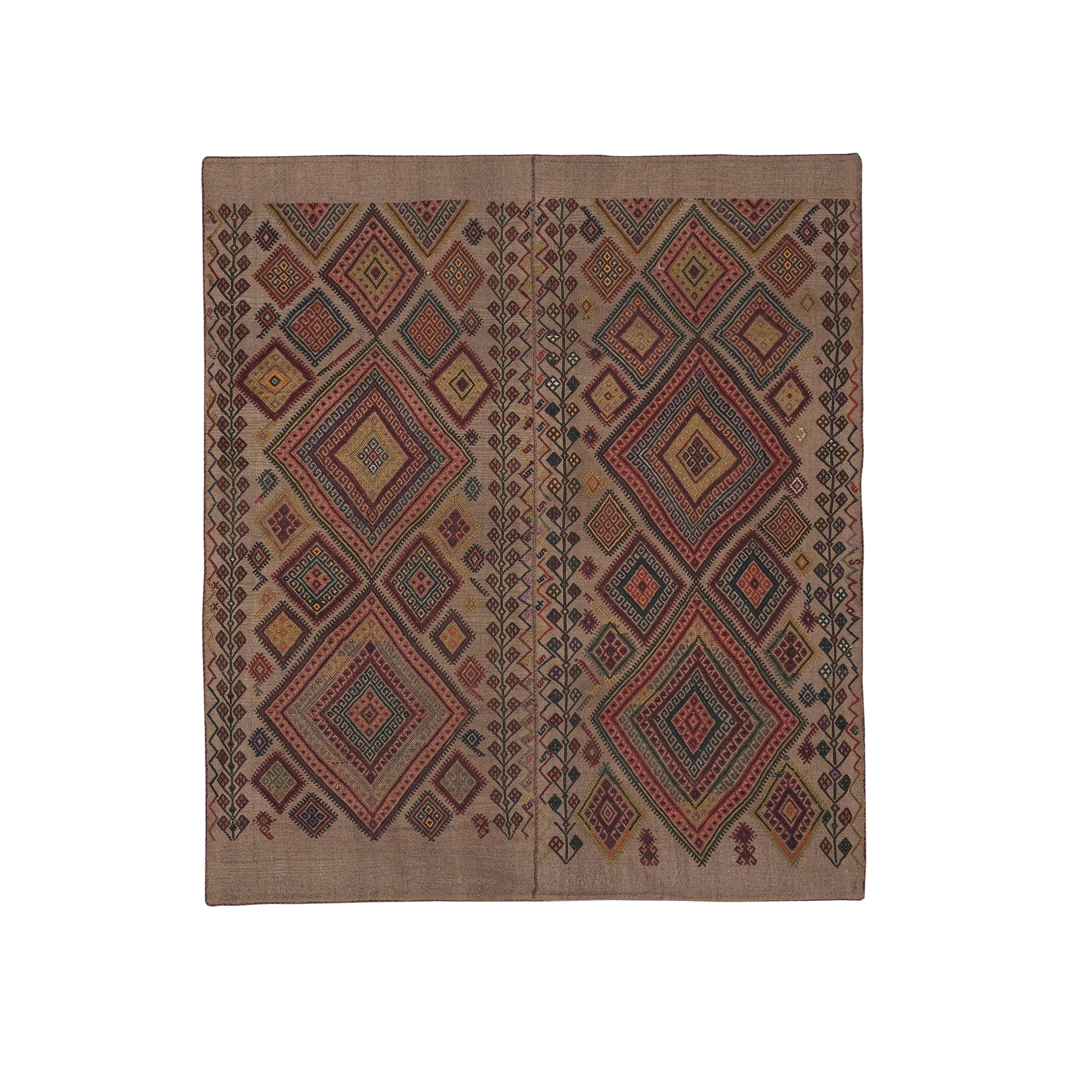 Vintage Turkish Kilim Rug 5'9'' x 6'8''