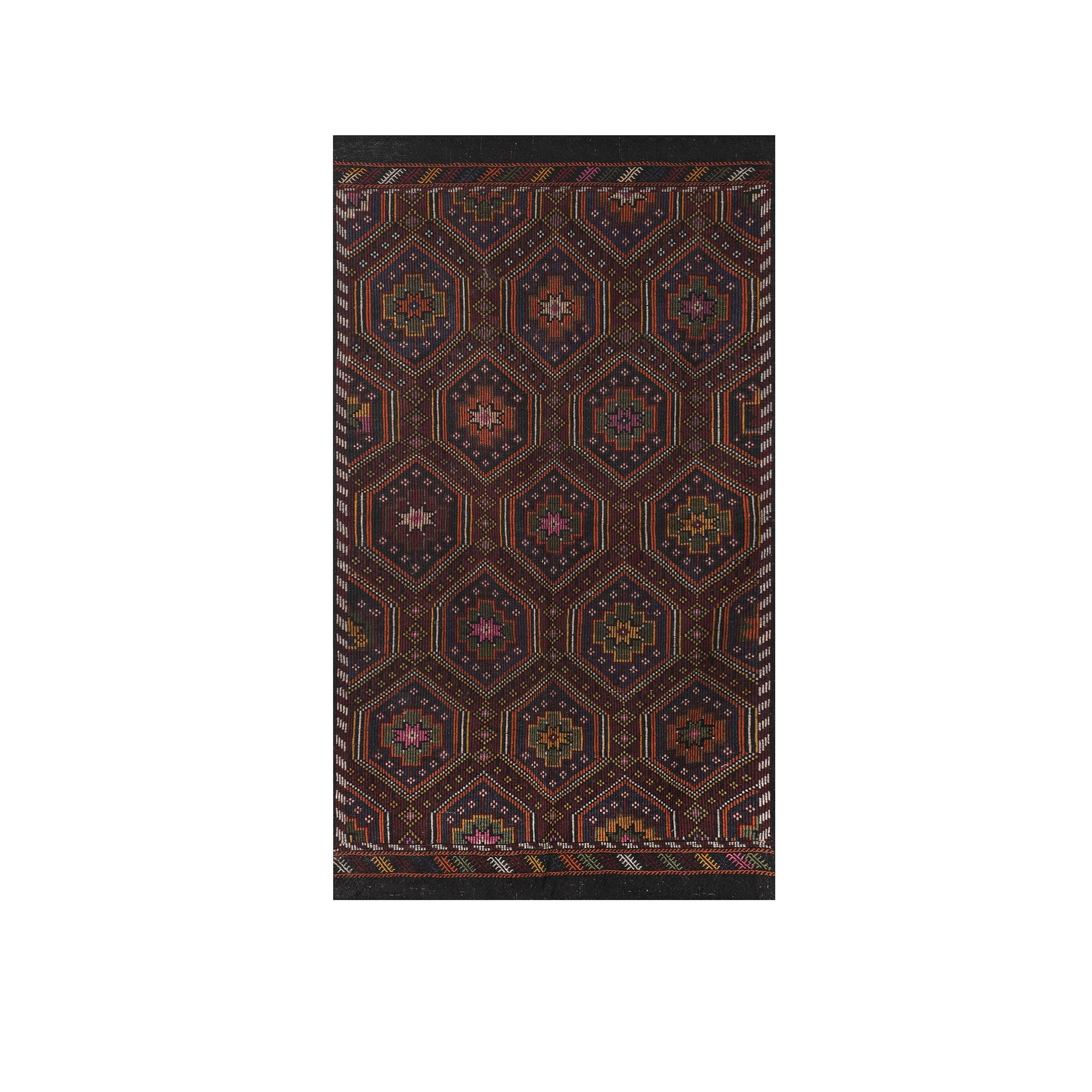 Vintage Turkish Kilim Rug 5'7'' x 9'7''