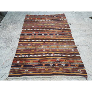 Vintage Turkish Kilim Rug 4'6'' x 7'2''