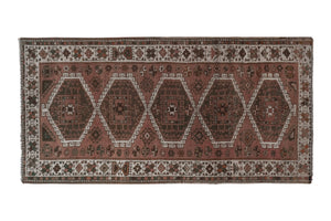 Vintage Kurdish Runner Rug 4'4'' x 8'7''