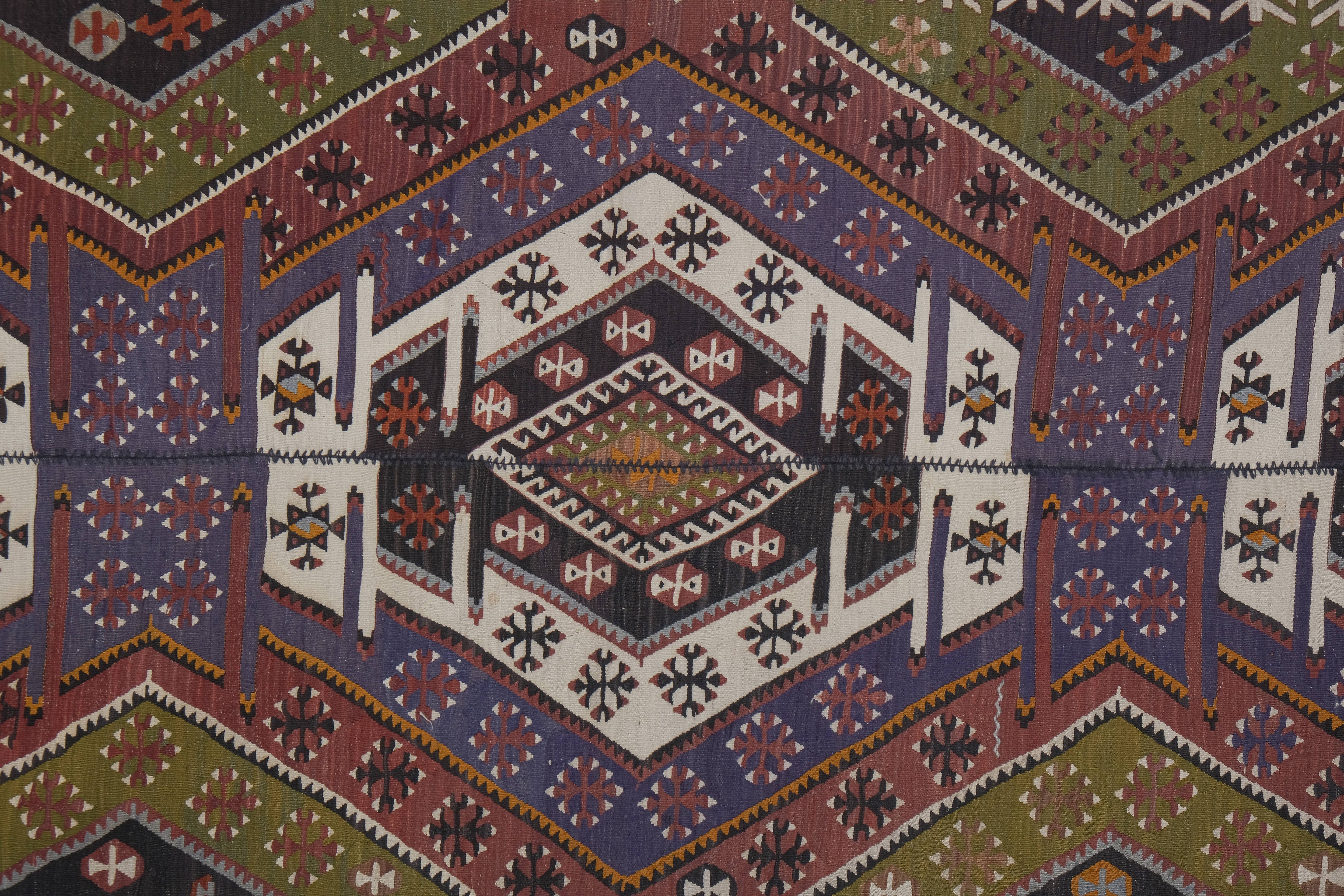Vintage Turkish Anatolian Kilim Rug 4'11'' x 11'11''