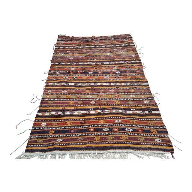Vintage Turkish Kilim Rug 4'6'' x 7'2''