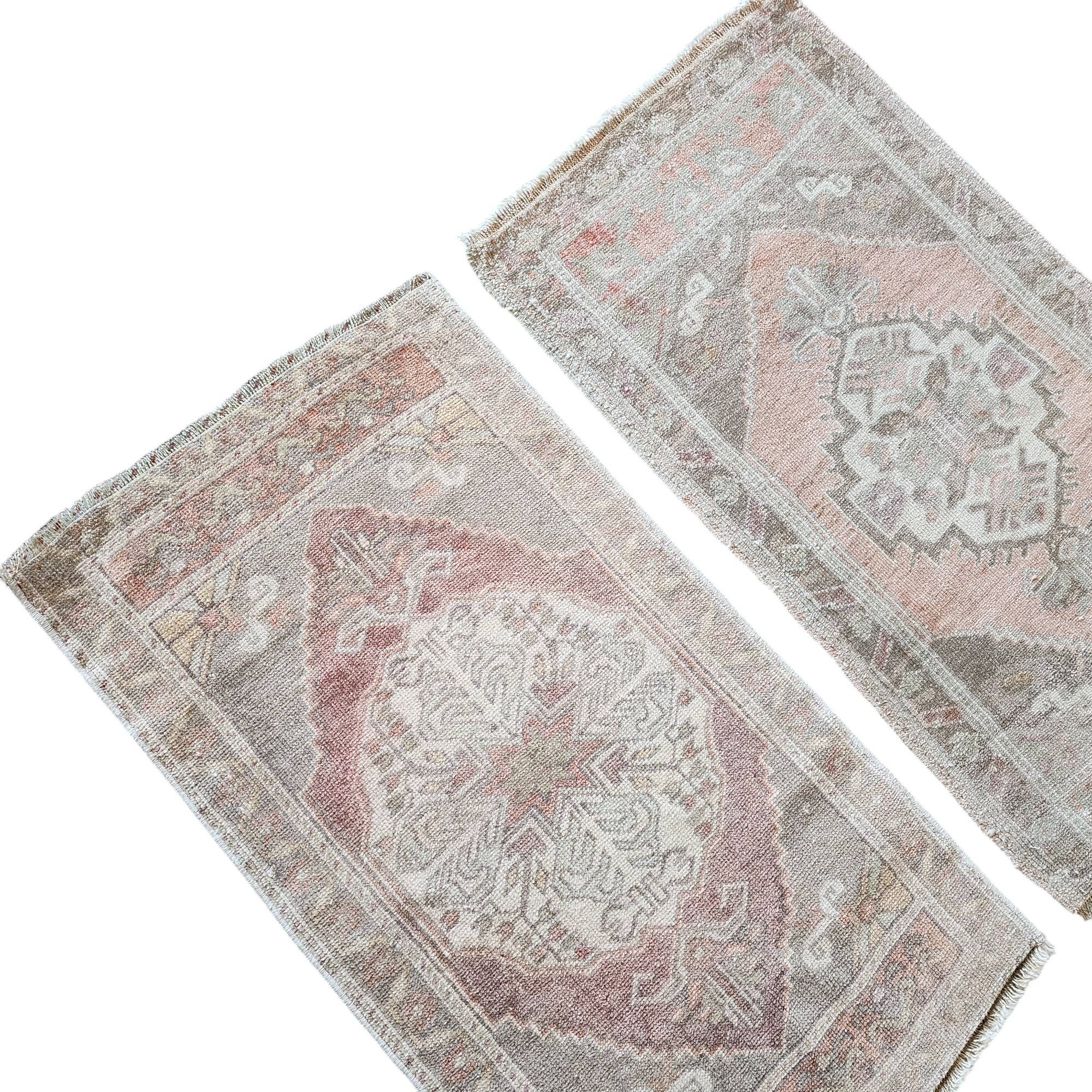 Vintage Turkish Yastik Rugs Set of 2 | 21'' x 38''