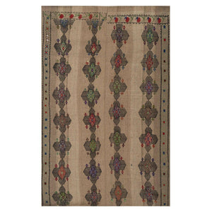 Vintage Turkish Karapinar Kilim Rug 4'7'' x 7'5''