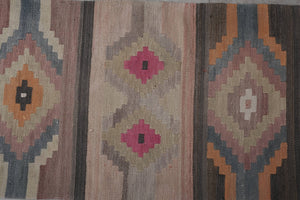 Vintage Turkish Kilim Runner 2'7'' x 21'